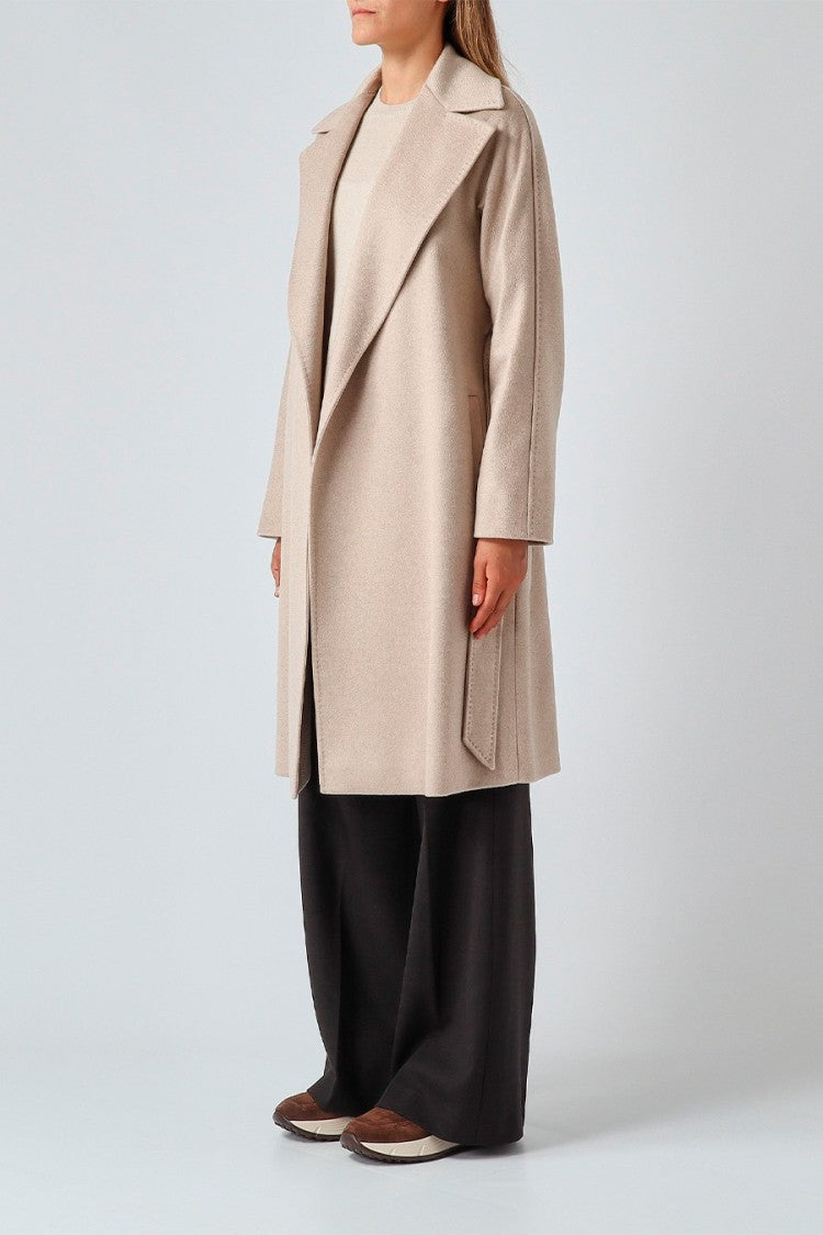 Max Mara Beige Mstbombo Belted Wrap Cashmere Coat