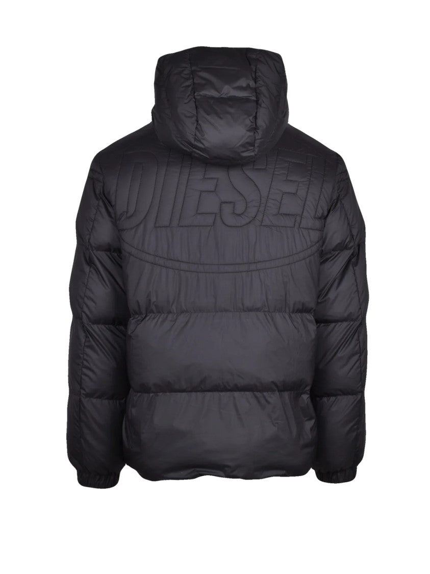 Diesel Black Polyester Padded Down Jacket