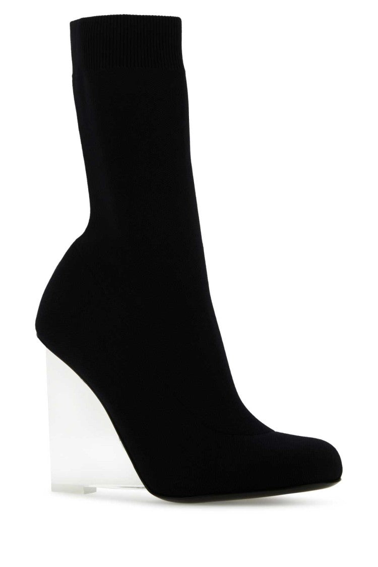 Alexander Mcqueen Black Stretch Nylon Shard Ankle Boots