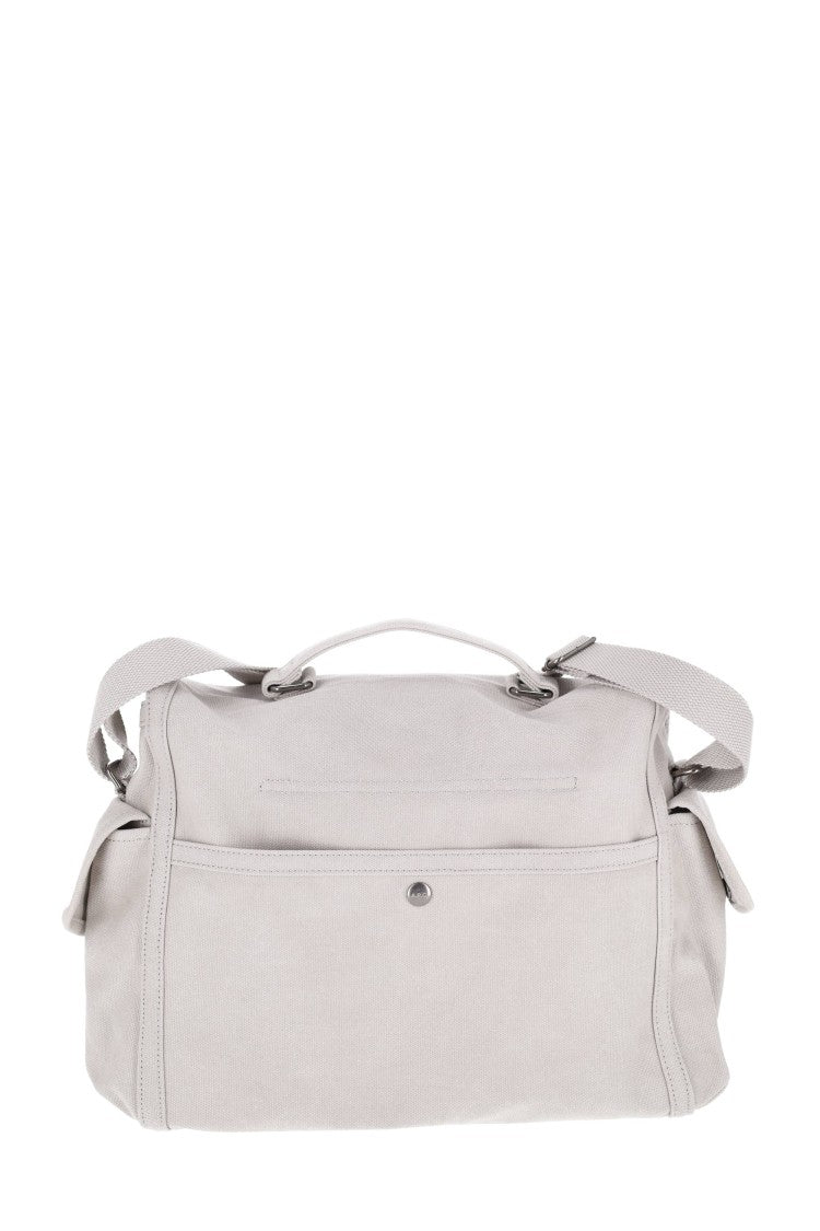 A.P.C. Grey Raw Cotton Canvas Messenger Bag