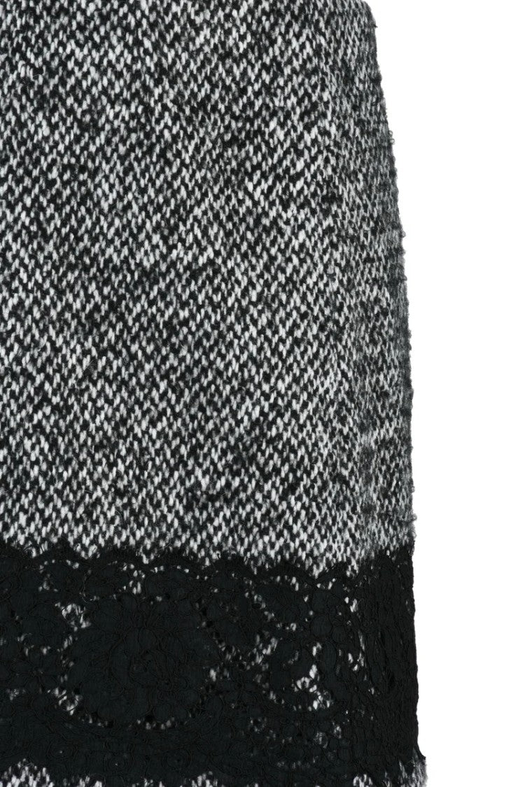 Dolce & Gabbana Wool Mini Skirt - White/Black
