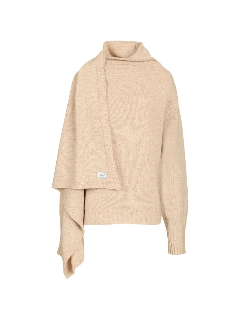 The Attico Asymmetrical Cape-Panel Sweater