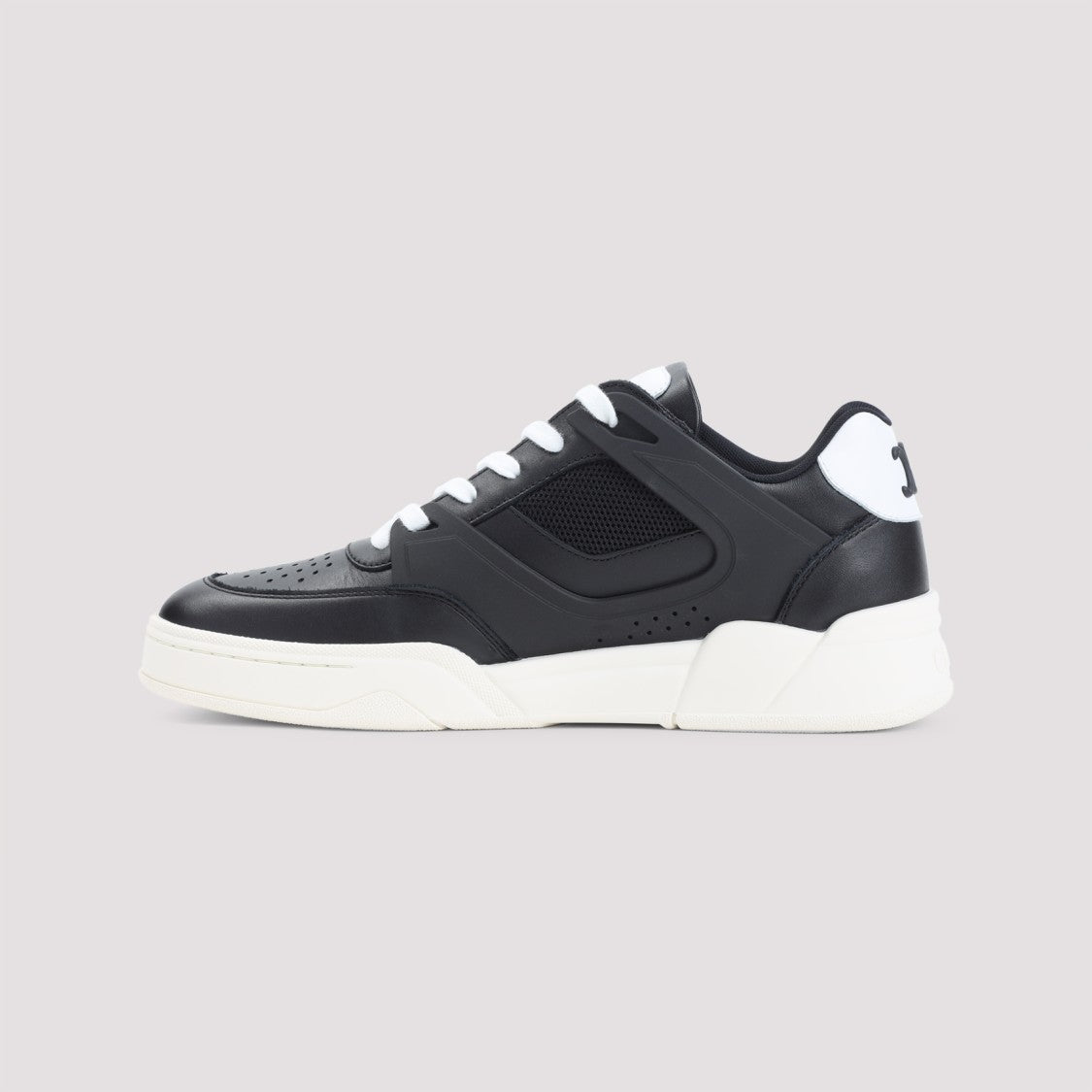 Celine Black Calf Leather Sneakers With Breathable Mesh Panels