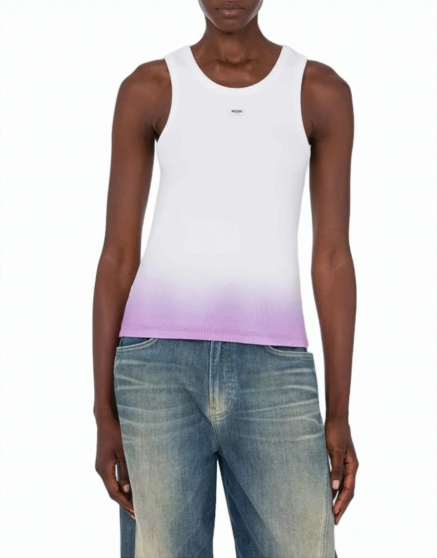 Moschino Gradient-Effect Sleeveless Tank Top With Logo Detailing