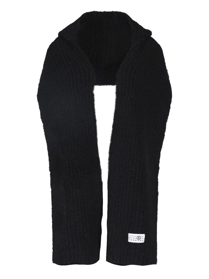 Mm6 By Maison Margiela Black Knitted Hooded Scarf