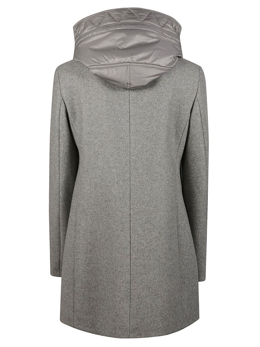 Fay Double-Breasted Toggle Quilted Wool-Blend Coat