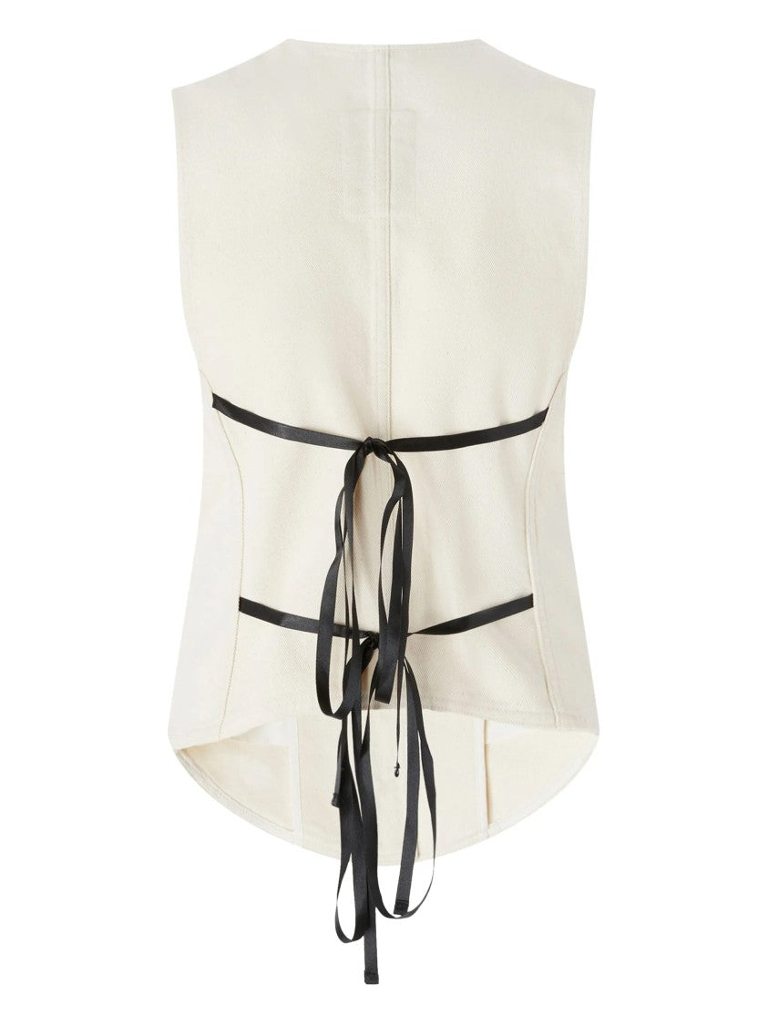 Pinko Tailored Beige Cotton Vest