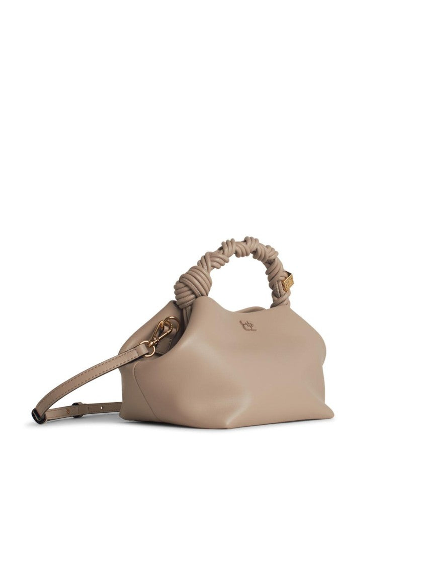 Ganni 'Bou' Ivory Recycled Leather Blend Bag