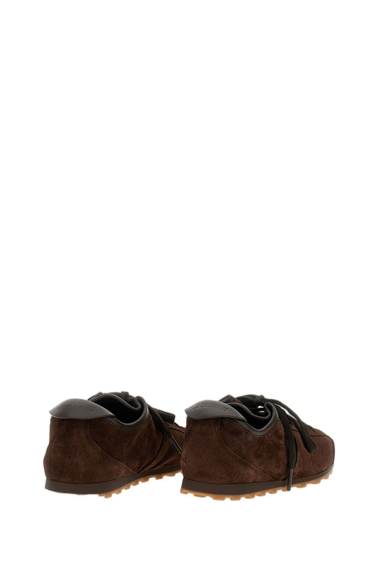 Jacquemus Sleek Low-Top Lace-Up Suede Sneakers With Contrasting Rubber Sole