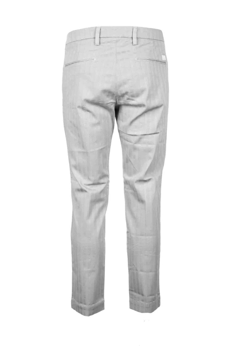 Entre Amis Tailored Grey Trousers With Subtle Pinstripe Detail