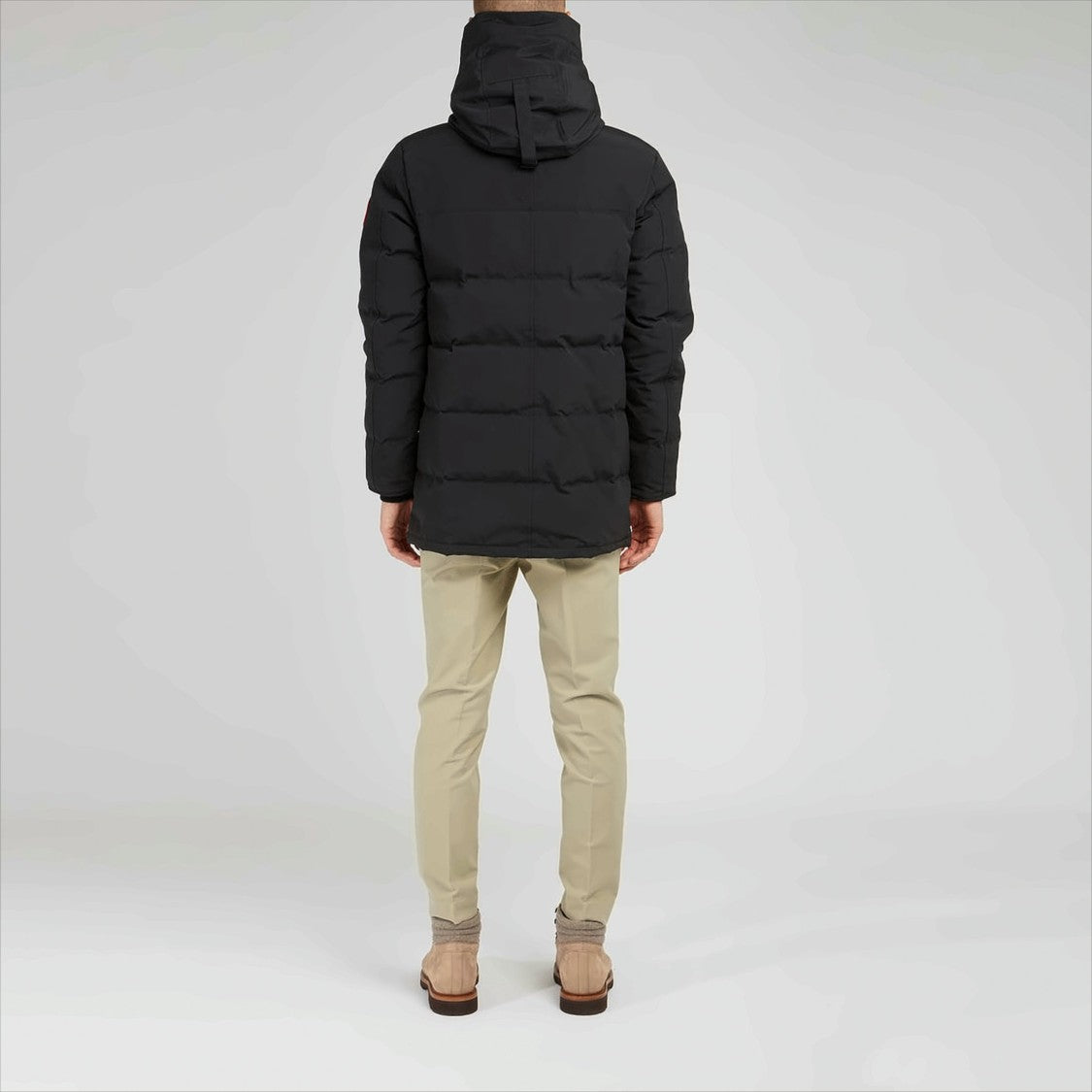 Canada Goose Quilted Black Parka With High Collar And Distinctive Logo