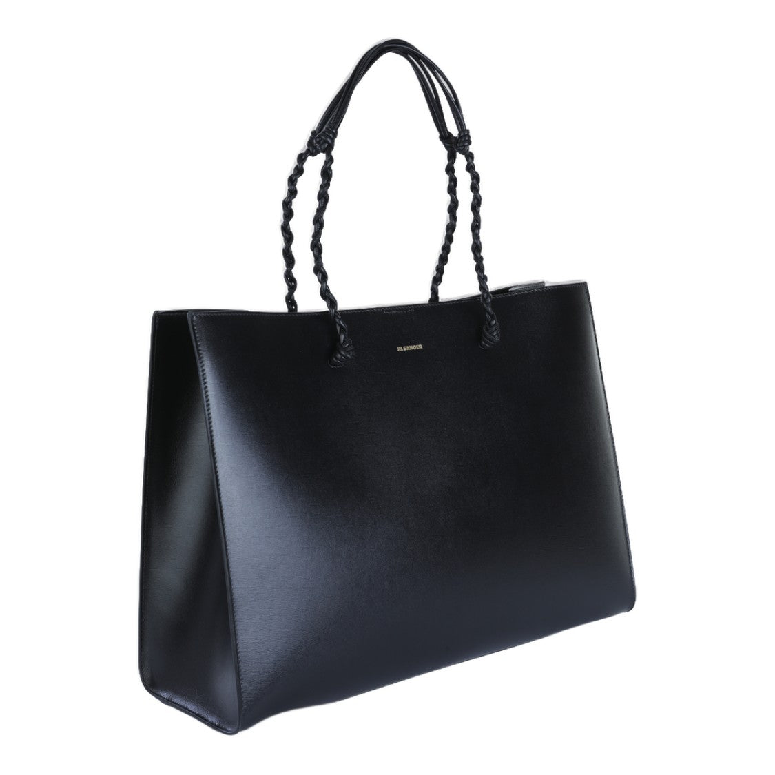 Jil Sander Structured Black Tote Bag With Braided Handles
