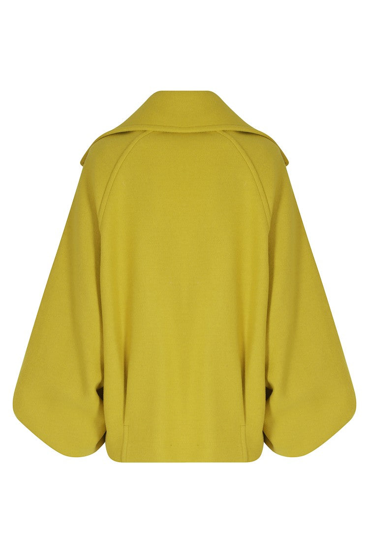 Tela Yellow Seth Oversized Double-Breasted Wool-Blend Jacket
