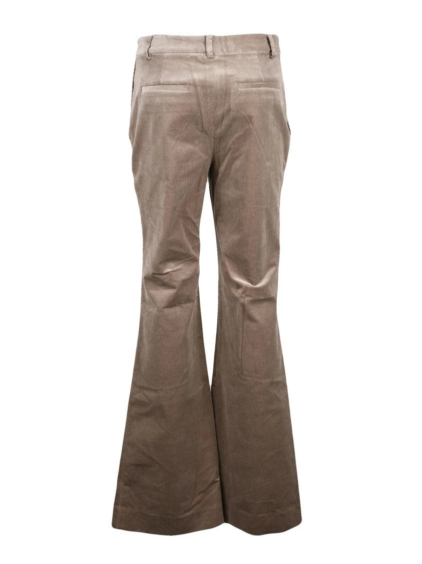 Lauren Ralph Lauren Stretch Trousers With Corduroy Texture And Flare Hem