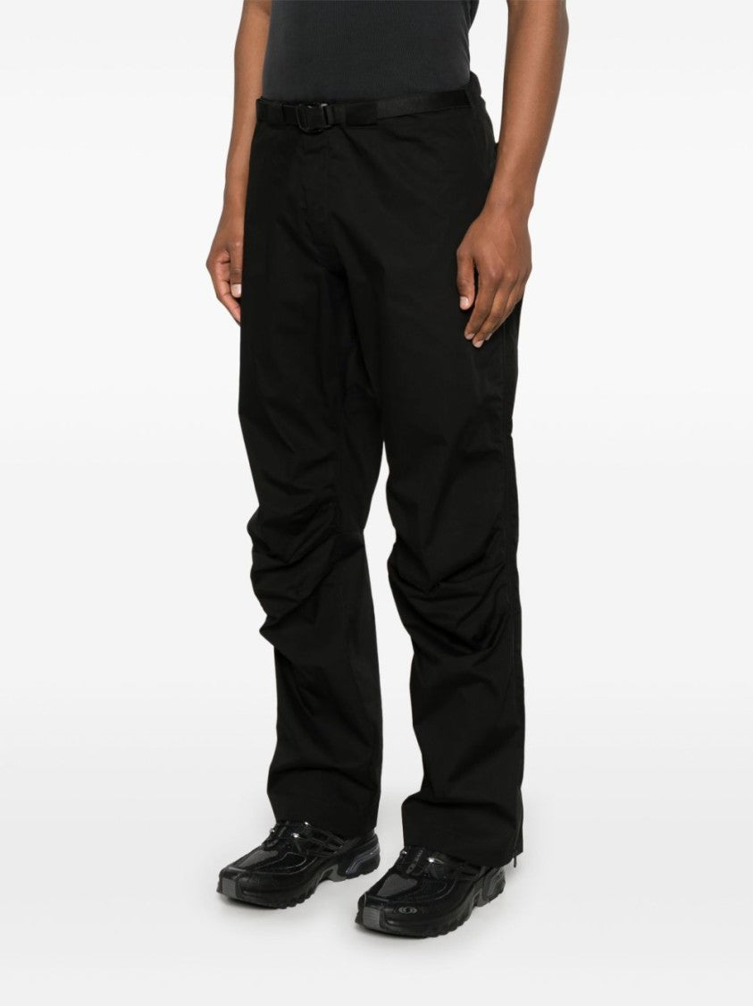 Gr10k Adjustable Black Pants With Concealed Fastenings And Zip Details