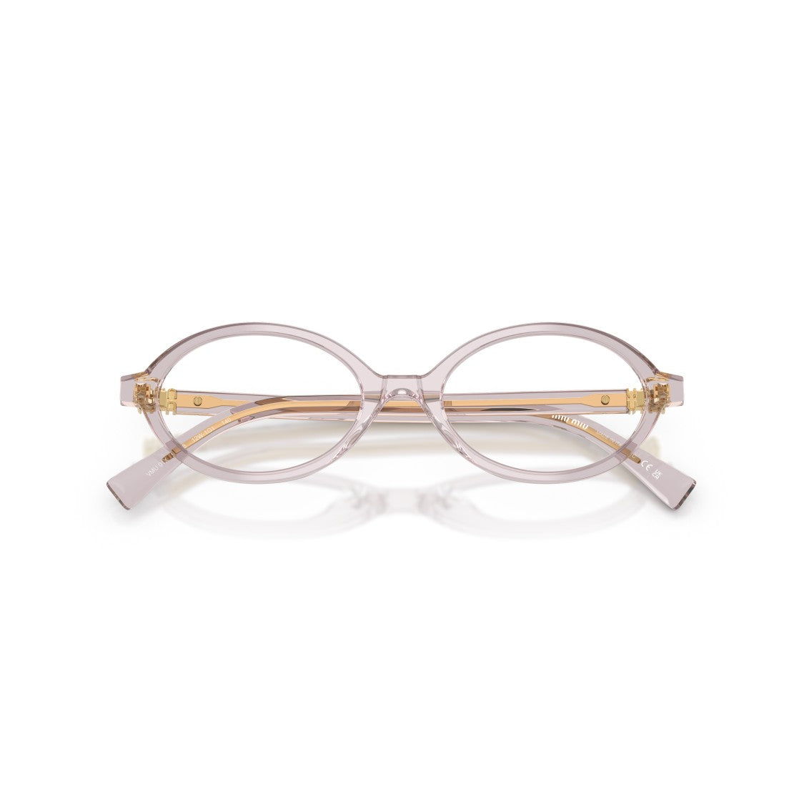 Miu Miu 0Mu 01Xv Translucent Acetate Oval Frame Eyeglasses