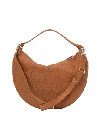 Orciani Crescent Shape Leather Handbag With Palladium Finish