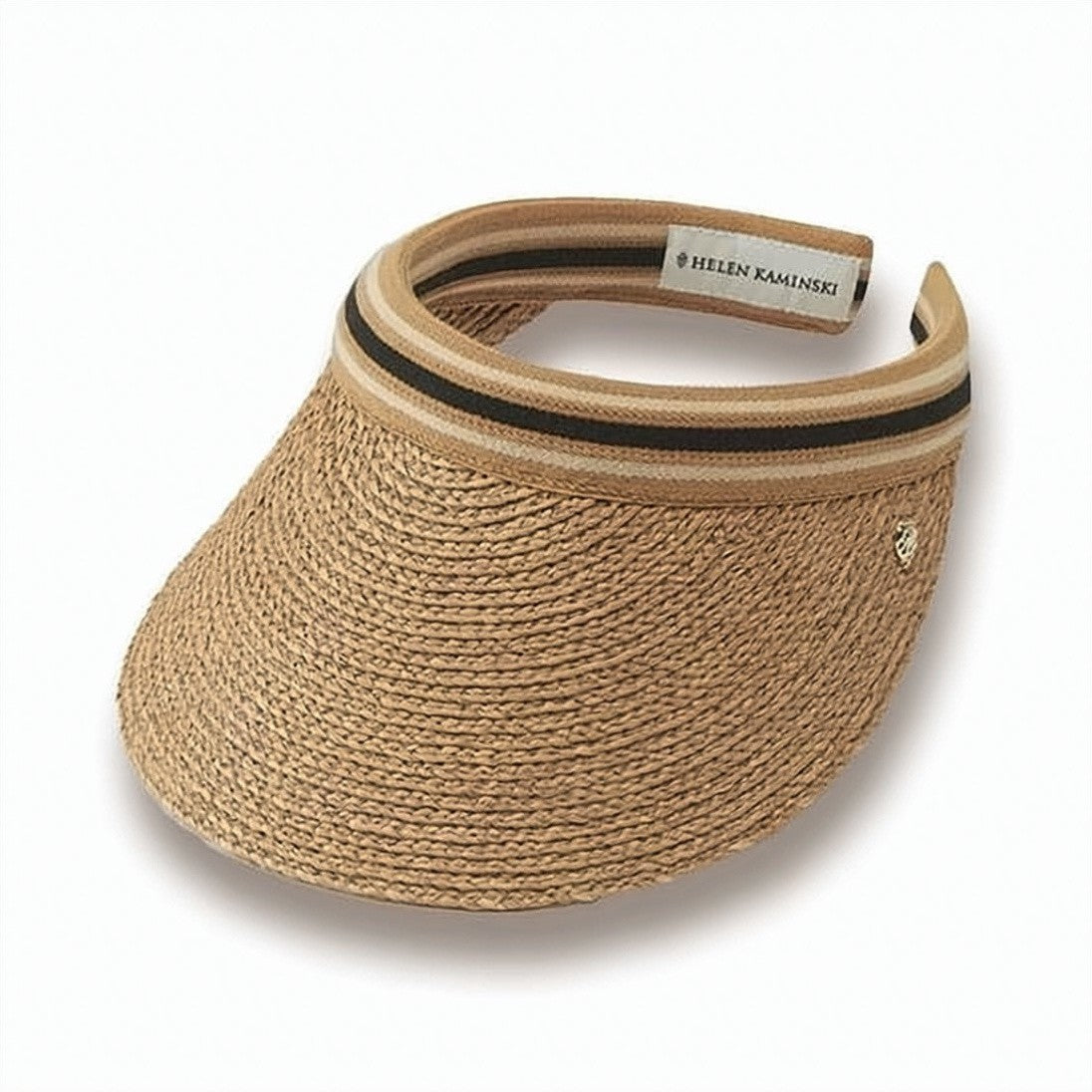 Helen Kaminski Woven Raffia Sun Visor With Curved Brim