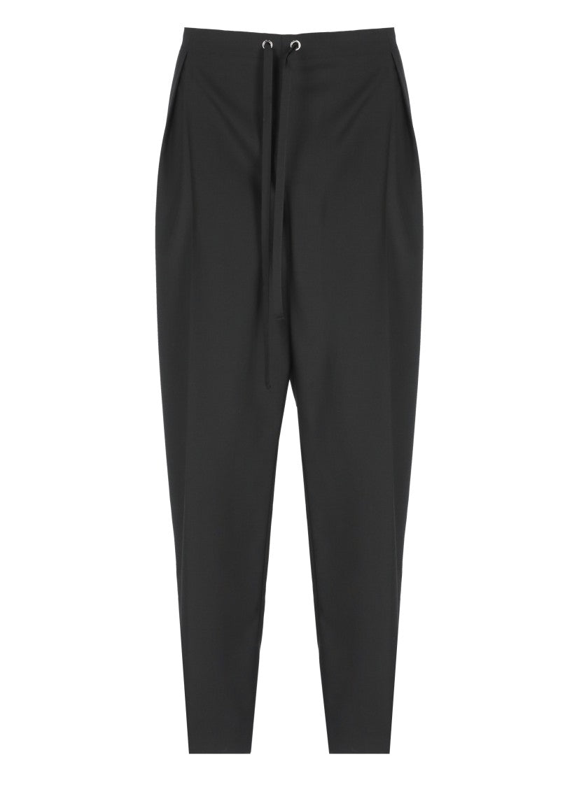 Khaite Black Wool And Silk Pants