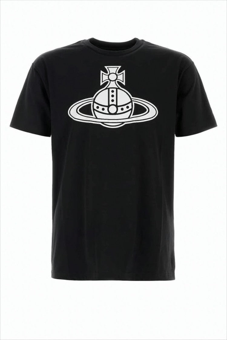 Vivienne Westwood Black Short-Sleeve T-Shirt With Bold Graphic Emblem