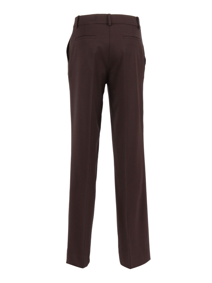 P.A.R.O.S.H. Tailored Brown Trousers With Classic Waistband