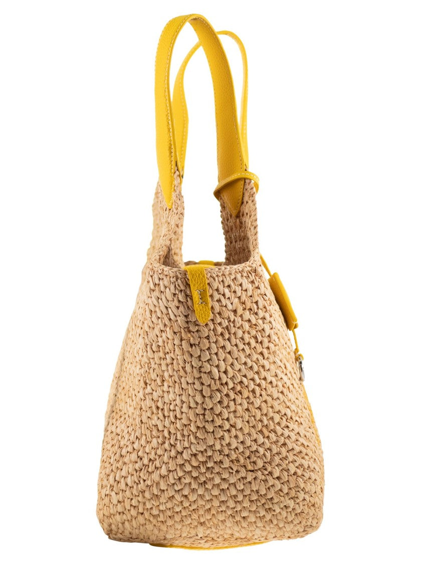 Polo Ralph Lauren Tote Polo Play In Raffia And Leather