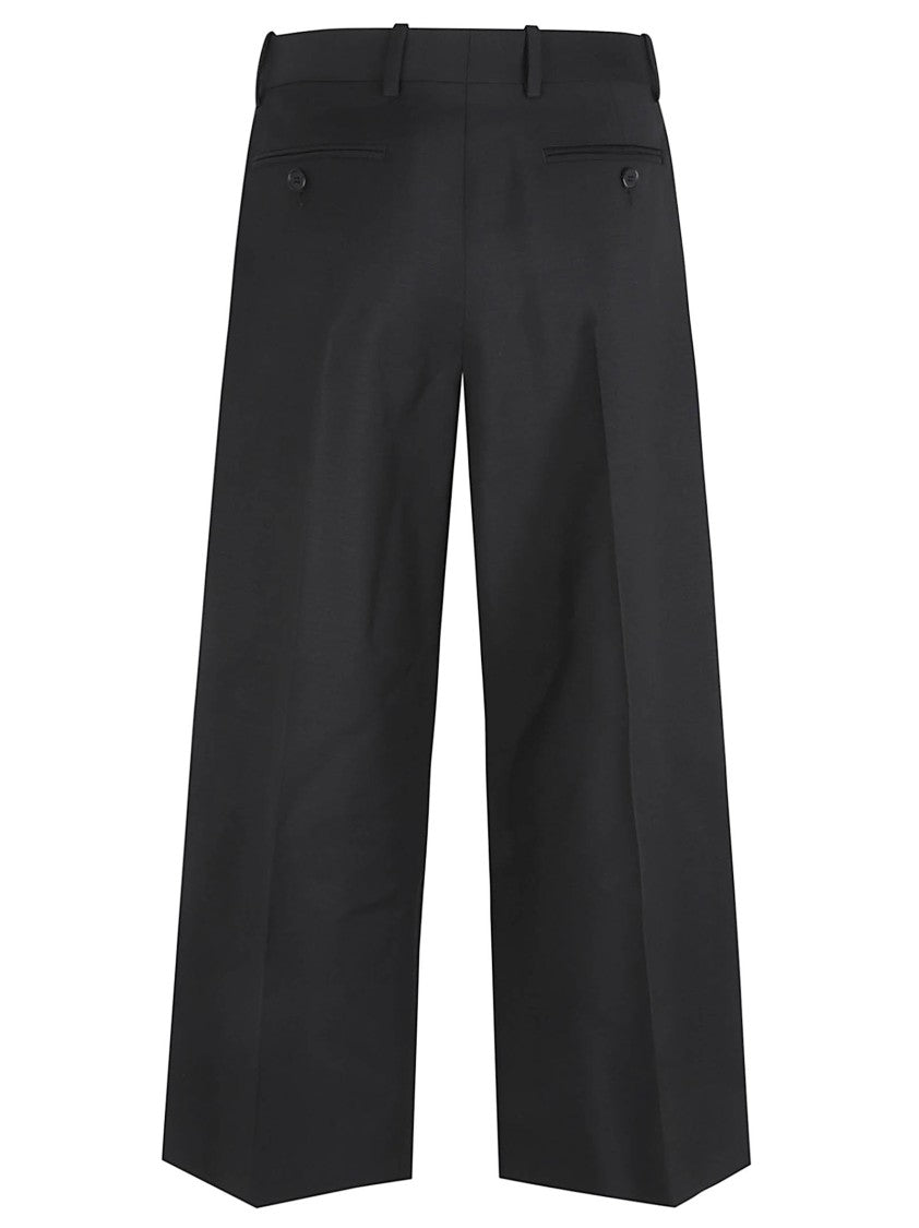 Givenchy Double-Pleat Black Trousers In Wool And Mohair Blend