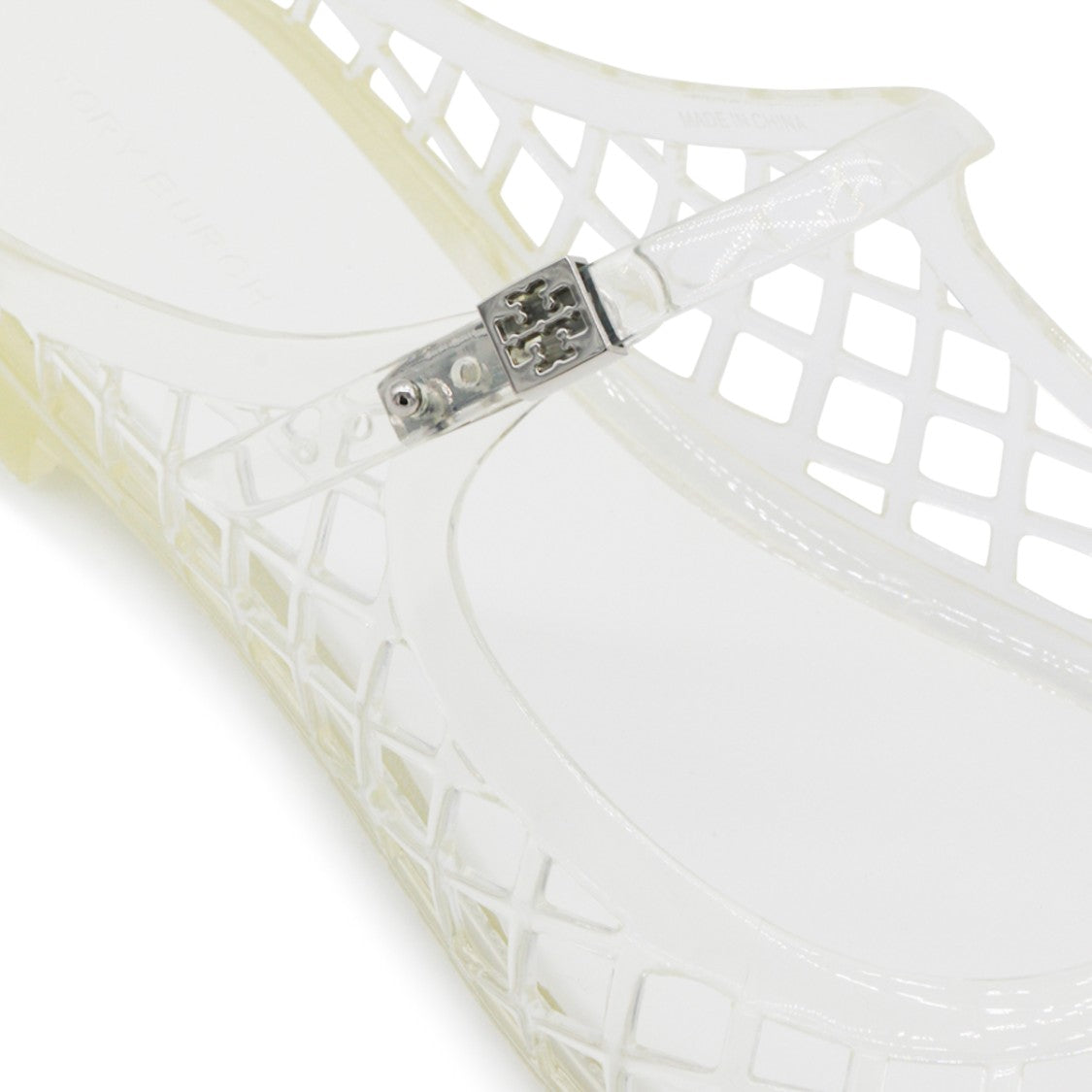 Tory Burch Clear And Silver Flats
