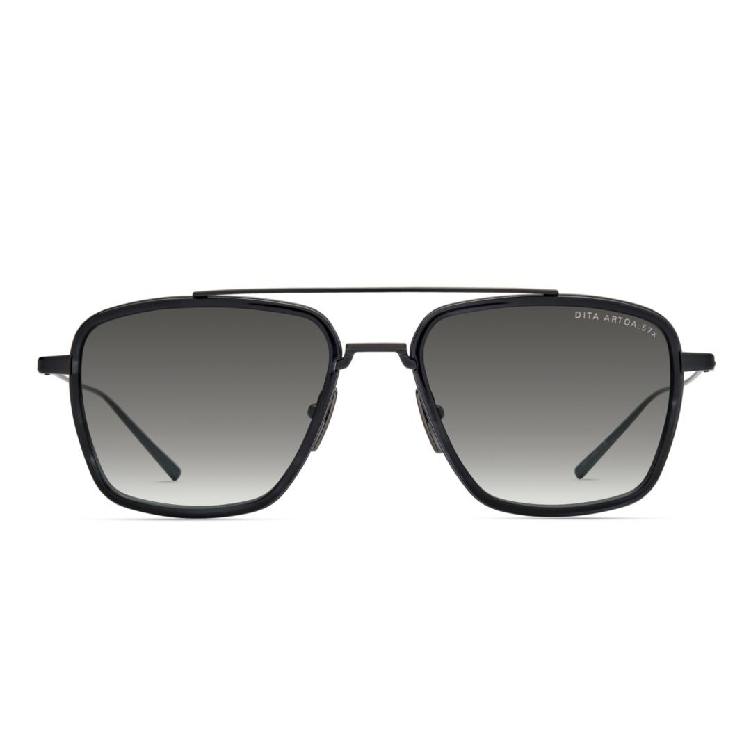 Dita Artoa.57X Geometric Black Sunglasses With Double Bridge Design