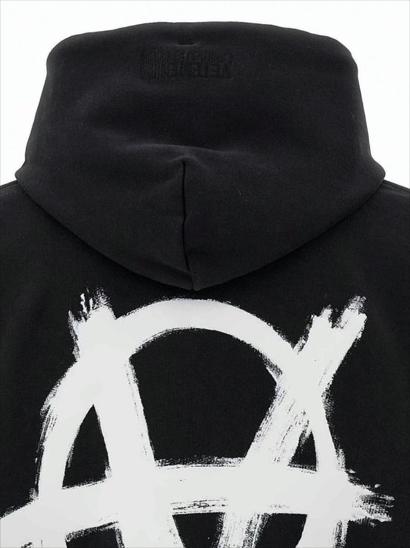 Vetements Oversized Black Hoodie With Graphic Logo