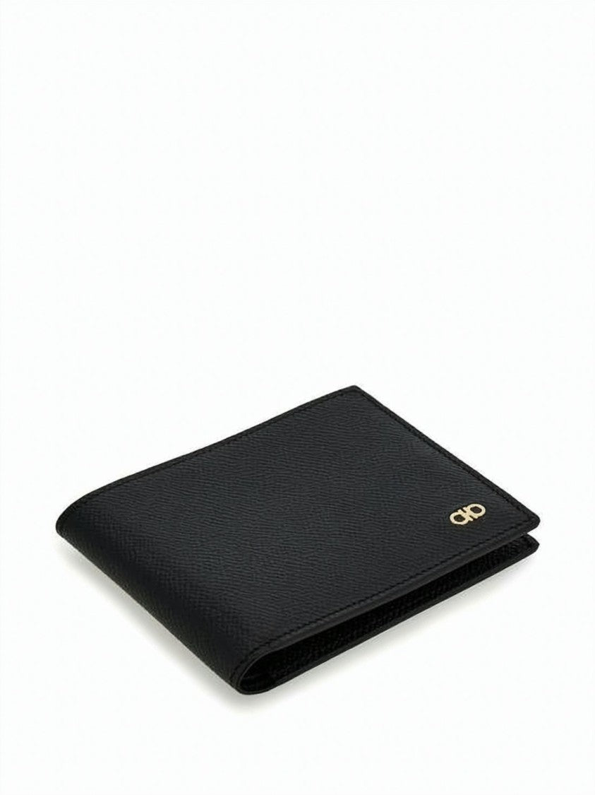 Salvatore Ferragamo Bifold Wallet In Textured Calf Leather