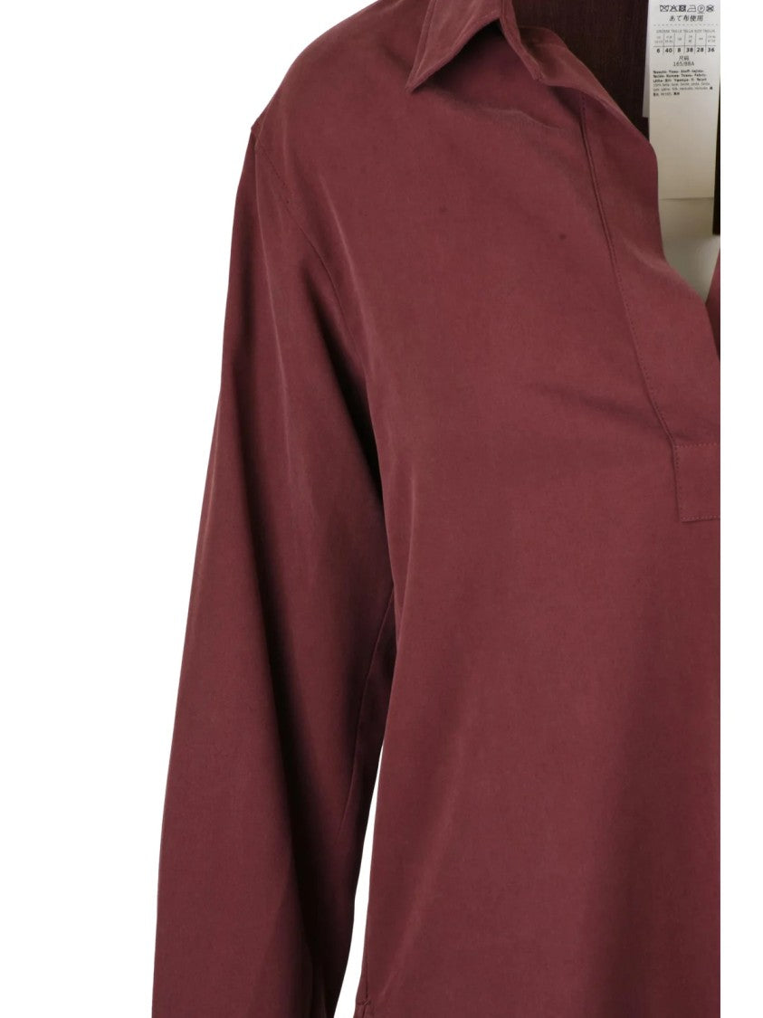 Max Mara Red Silk Relaxed Blouse