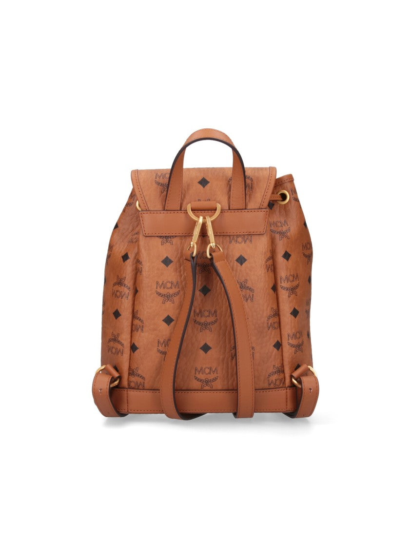 Mcm Brown Aren Visetos Mini Backpack