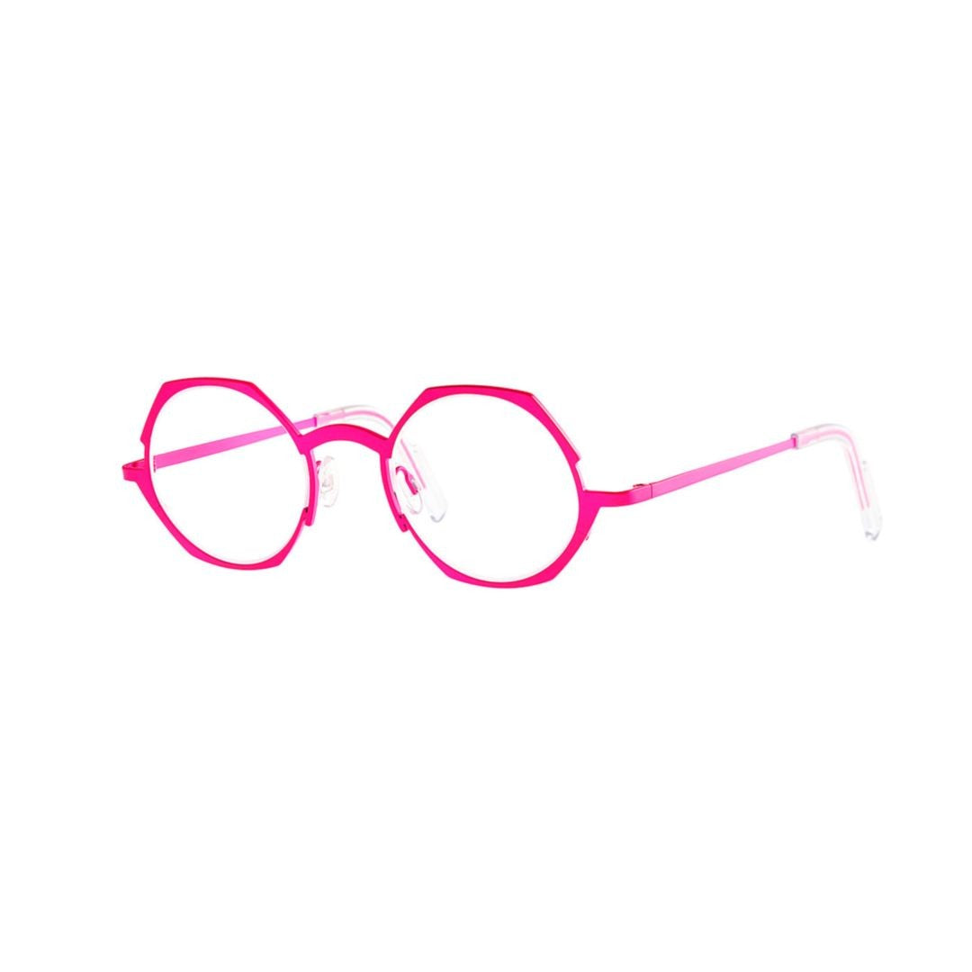 Theo Geometric Frame Eyeglasses In Fluorescent Pink
