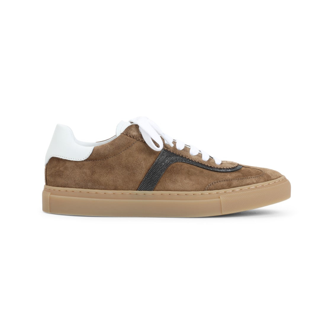 Brunello Cucinelli Brown Suede Leather Sneakers