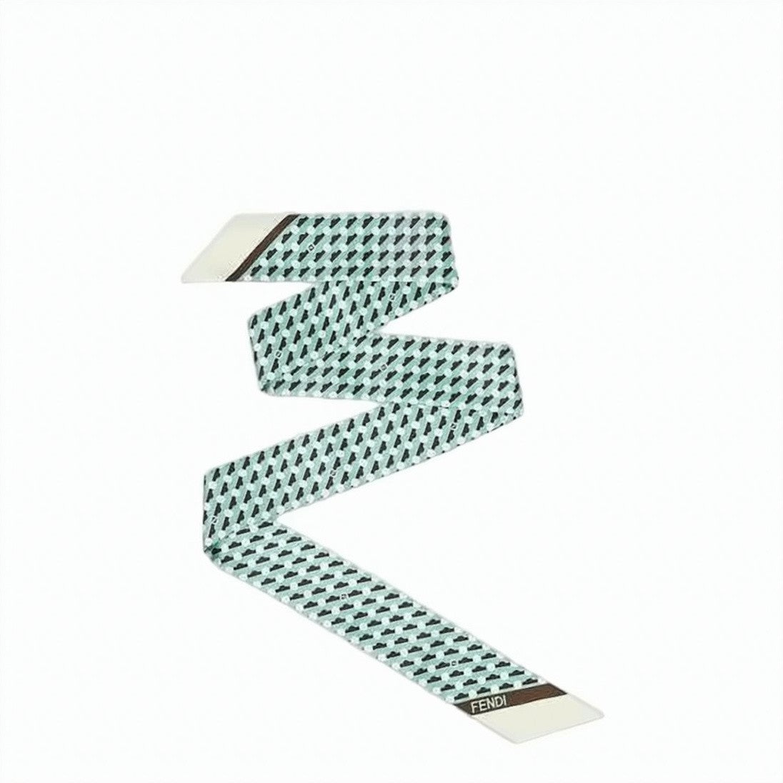 Fendi Geometric Pattern Slim Silk Scarf