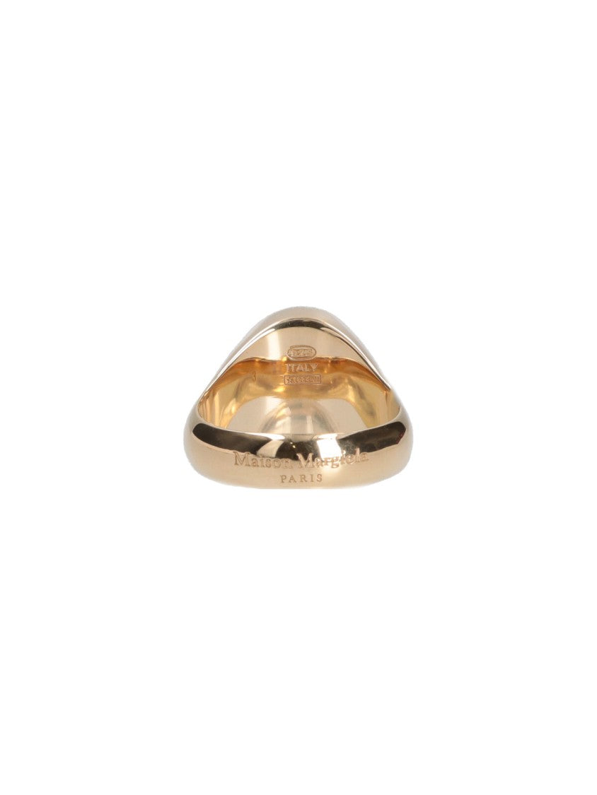 Maison Margiela Gold-Plated Oval Ring With Engraved Logo