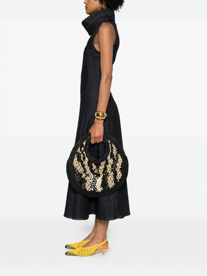 Jacquemus Open-Weave Raffia Tote Bag With Circular Handle