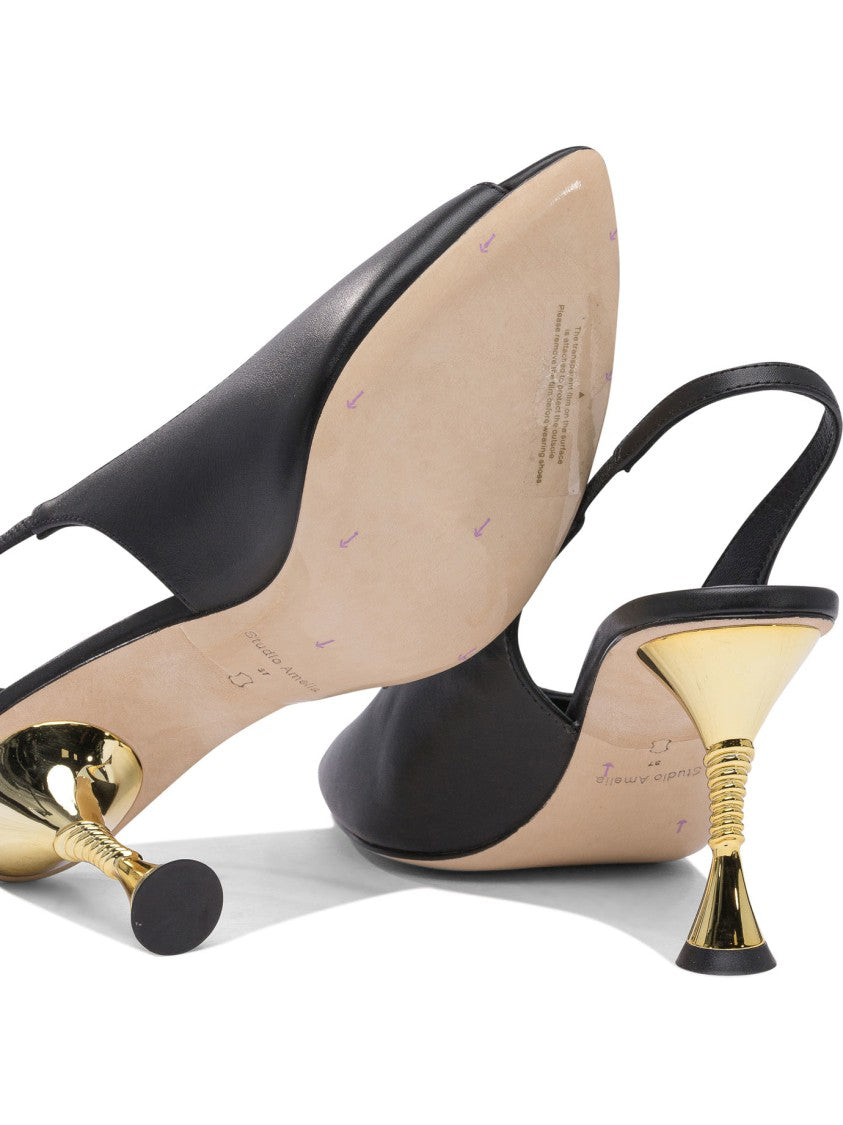 Studio Amelia Open-Toe Slingback Heeled Shoes