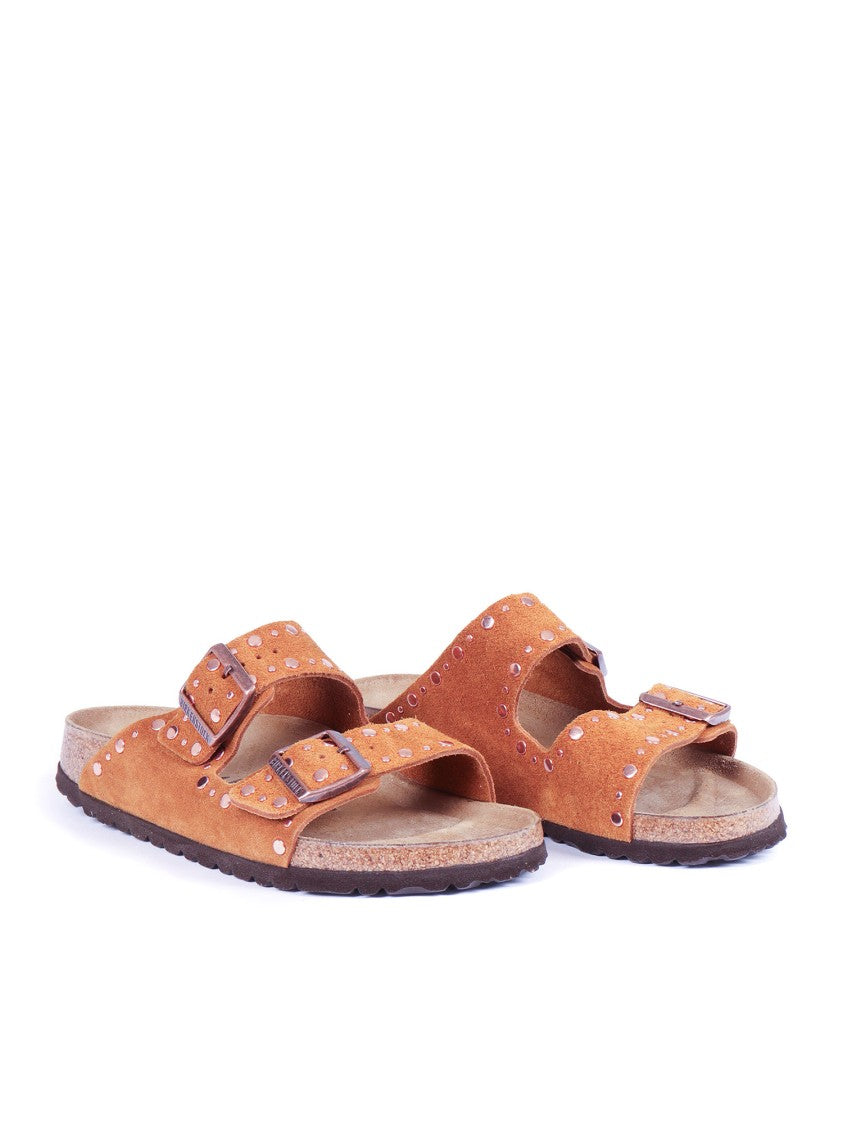 Birkenstock Mink Arizona Suede Leather Slide Sandal