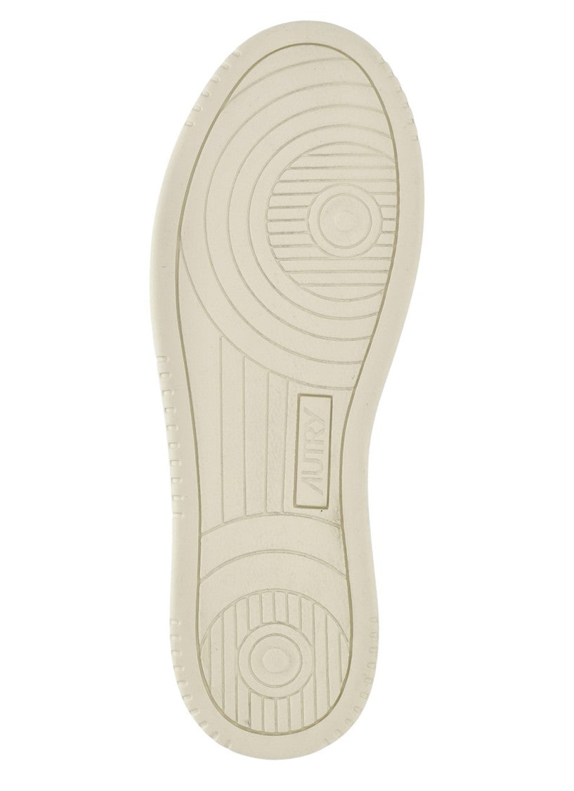 Autry White Grey Suede Logo Details Low-Top Sneakers
