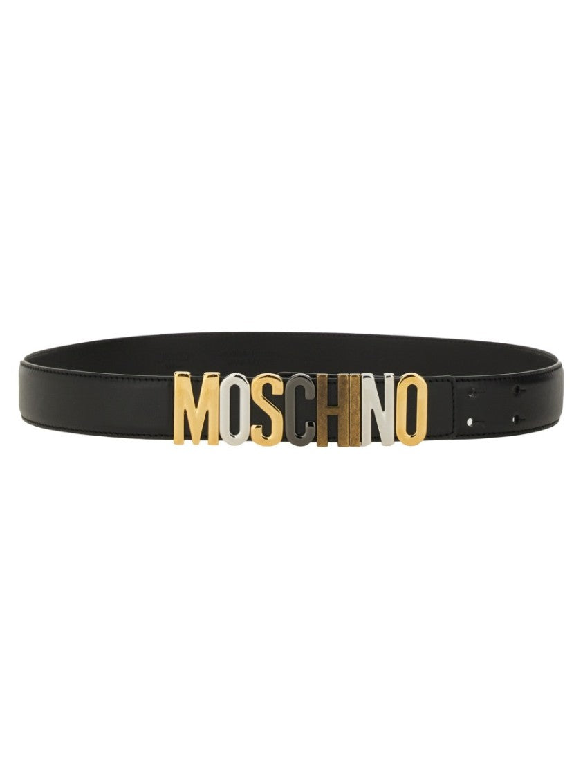 Moschino Black Leather Belt