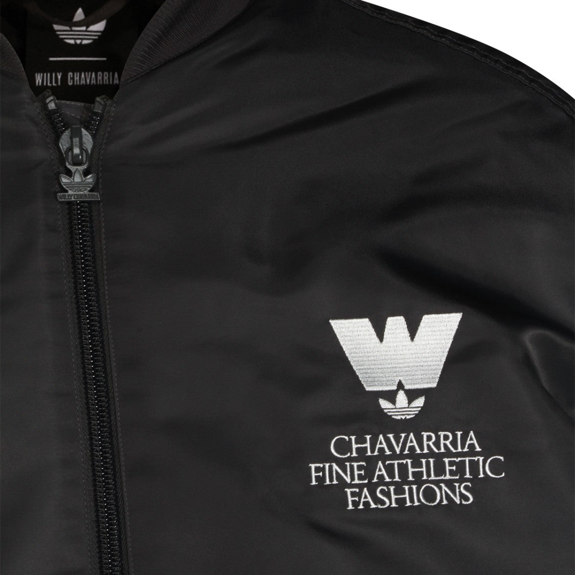 Adidas X Willy Chavarria Casual Black Jacket With Zip Closure And Logo Embroidery