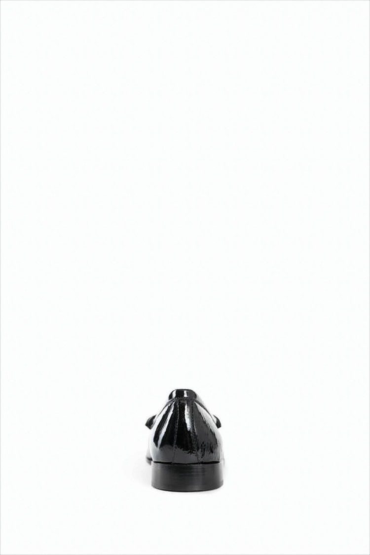 Prada Glossy Lambskin Leather Loafers With Triangular Logo