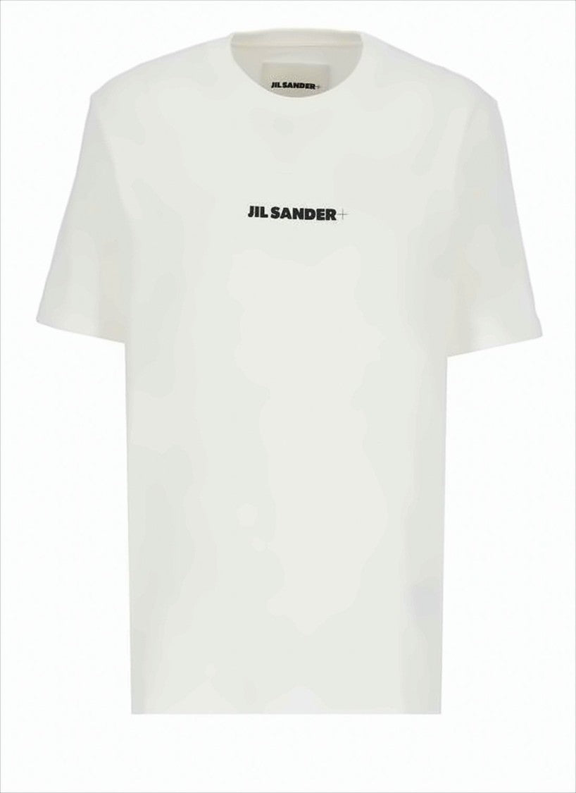 Jil Sander Relaxed Fit White Cotton T-Shirt With Minimalist Logo