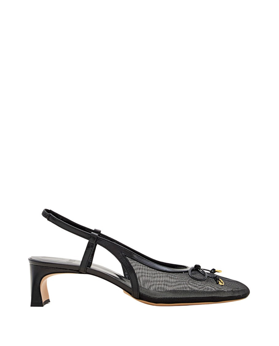 Odissi Modern Mesh Slingback Shoes With Bow Detail