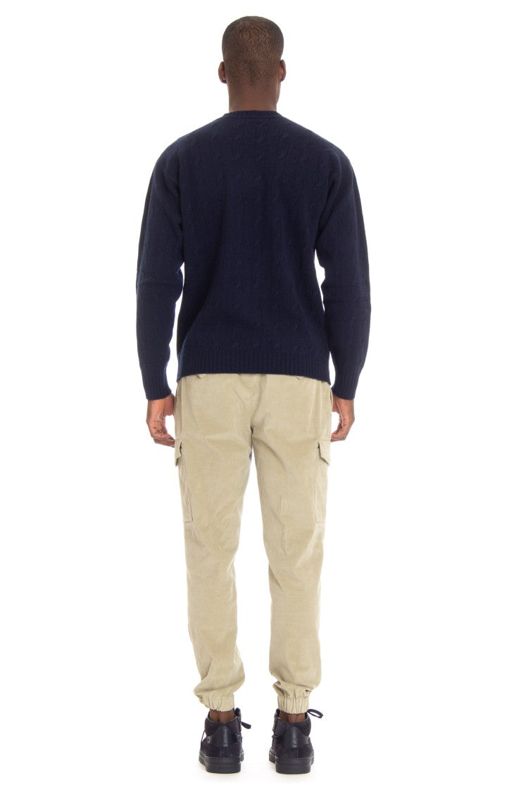 Roberto Collina Wool-Cashmere Cable Knit Crewneck Sweater