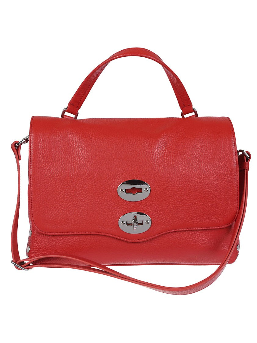 Zanellato Structured Leather Shoulder Bag With Metallic Closure