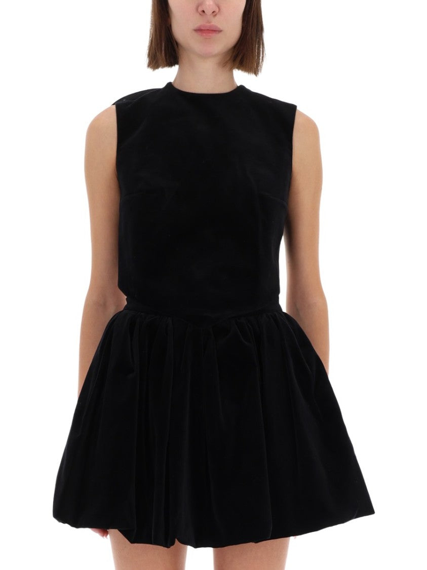 Patou Velvet Foulard Bow Peplum Top