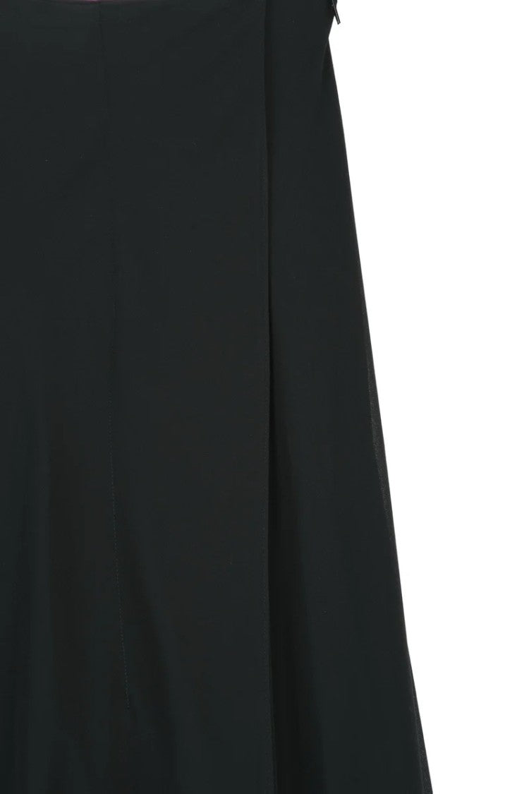 Calvin Klein Black Fluid Voile Long Skirt